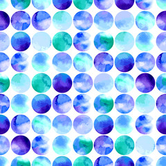 Watercolor seamless pattern of circles