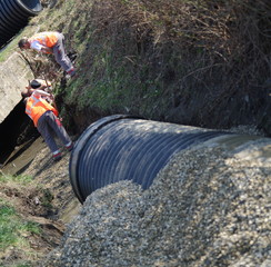 chantier - travaux d'assainissement