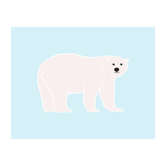 Polar bear in blue background - Vector