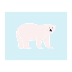 Foto op Canvas Polar bear in blue background - Vector © bunditinay