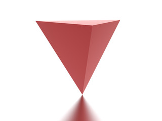 Red reflection pyramid rendered