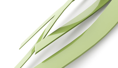 Abstract green waves lines on white