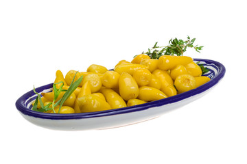 Yellow marinated pepper