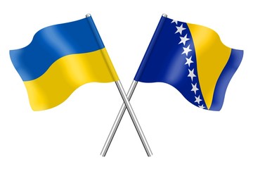 Flags: Ukraine and Bosnia-Herzegovina