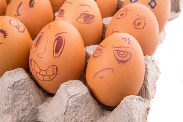 Expressions On Chicken Eggs Face