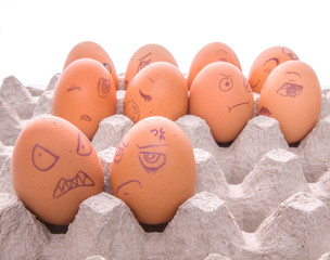 Expressions On Chicken Eggs Face