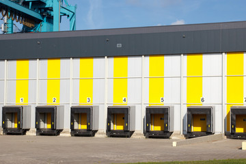 Naklejka premium warehouse in port