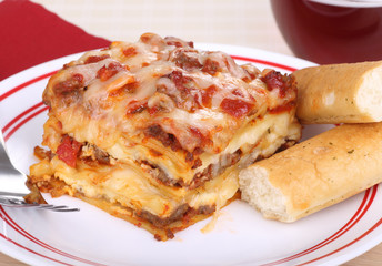 Lasagna and Bread Sticks