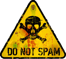 spam alert sign, vector illustration