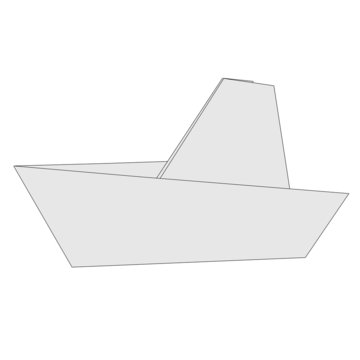 cartoon image of origami ship