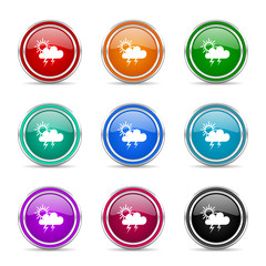 storm icon vector set