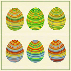 llustration with  beautiful striped  eggs.