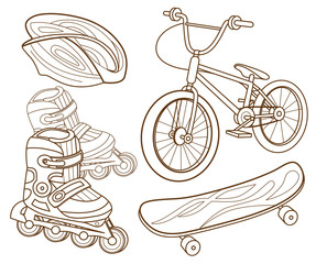 Obraz premium Icons for extreme skiing