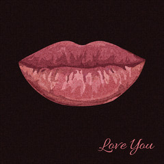 Abstract vector woman lips.