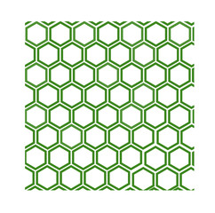 green and white geometric pattern with honeycombs