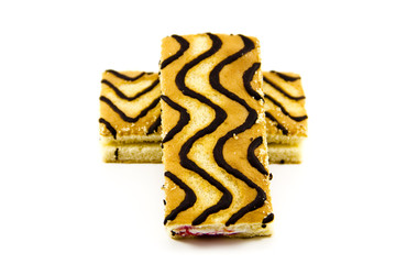 Frischer Kuchen mit Erdbeercreme