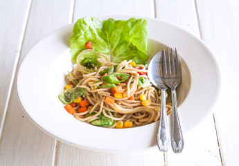 Spaghetti spicy with Vegetables