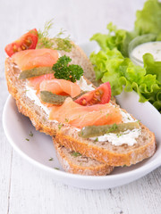 bread and salmon
