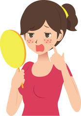 ニキビに悩む女性