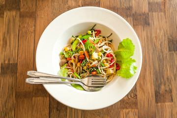 Spaghetti spicy with Vegetables