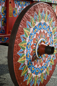 Costa Rica - Typical Decorated And Painted Ox Cart Wheel