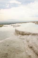 Travertine terraces filled with water