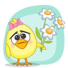 Chicken with flowers