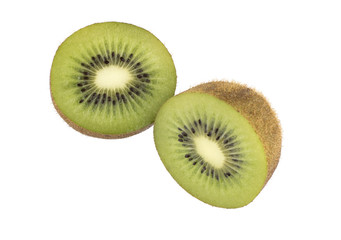 Fototapeta na wymiar Sliced juicy kiwi fruit isolated on white background