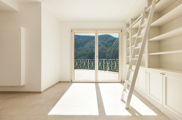 Obraz premium Interior of a new empty house, view living room