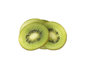 Fototapeta premium Sliced juicy kiwi fruit isolated on white background