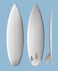 White clean surfboard