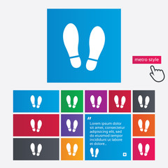 Imprint shoes sign icon. Shoe print symbol