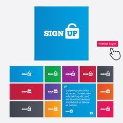 Sign up sign icon. Registration symbol.