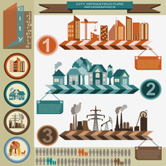 Naklejka premium Set of elements infrastructure city, vector infographics