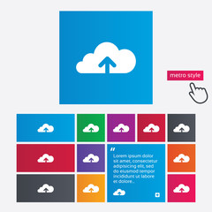 Upload to cloud icon. Upload button.