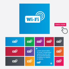 Free wifi sign. Wifi symbol. Wireless Network.
