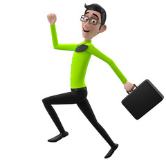 3d cartoon office man