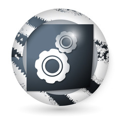 vector abstract icon with paper and cogwheels