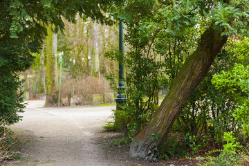 Obraz premium Entrance to park in Brugges Belgium