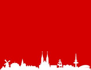 Skyline Bremen Karte rot