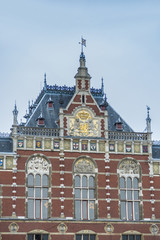 Fototapeta na wymiar Amsterdam central railway station in Netherlands.