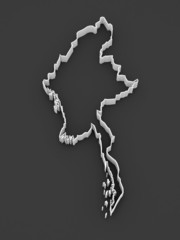 Fototapeta premium Map of Myanmar.