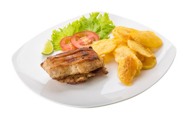 Grilled pork with potato