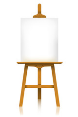 Easel with a blank canvas