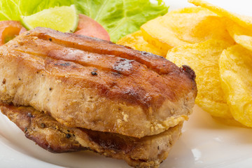 Grilled pork with potato