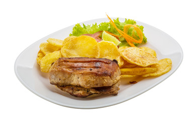 Grilled pork with potato