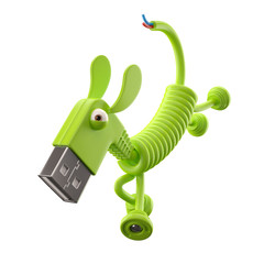 3d funny technology animal, USB connector dog