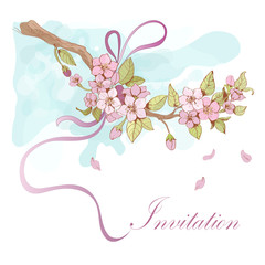 Sakura cherry invitation