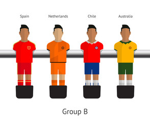 Table football, soccer players. Group B