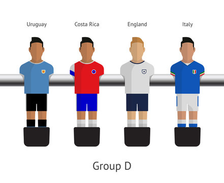 Table football, soccer players. Group D